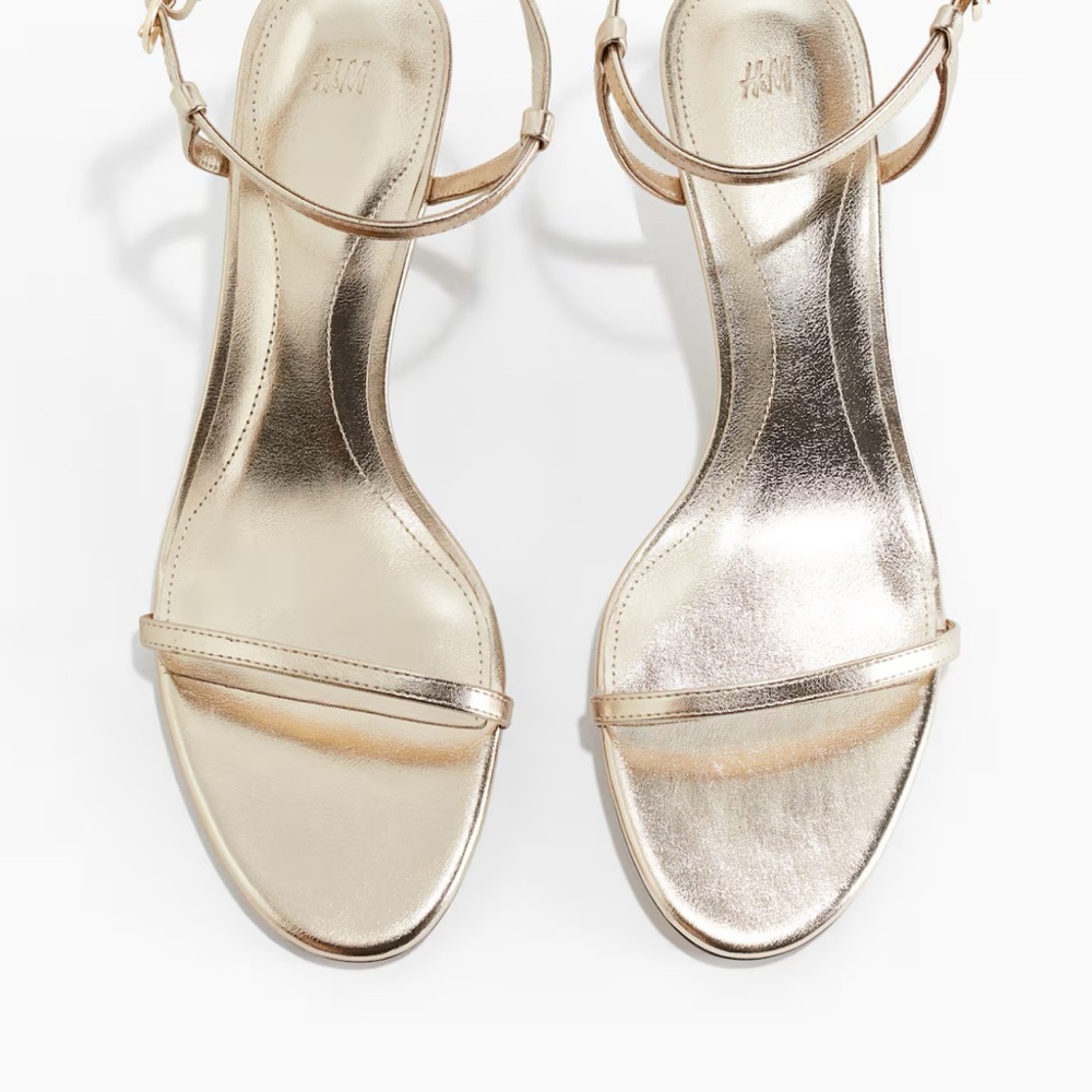 H&M Metallic Gold Strappy Heels